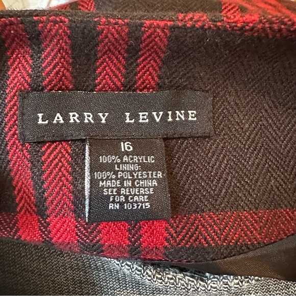 Larry Levine Plaid Jacket Shawl Wrap 16/XL - Picture 6 of 7